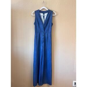 Vintage 70s retro hippie handmade straight leg jumpsuit size small